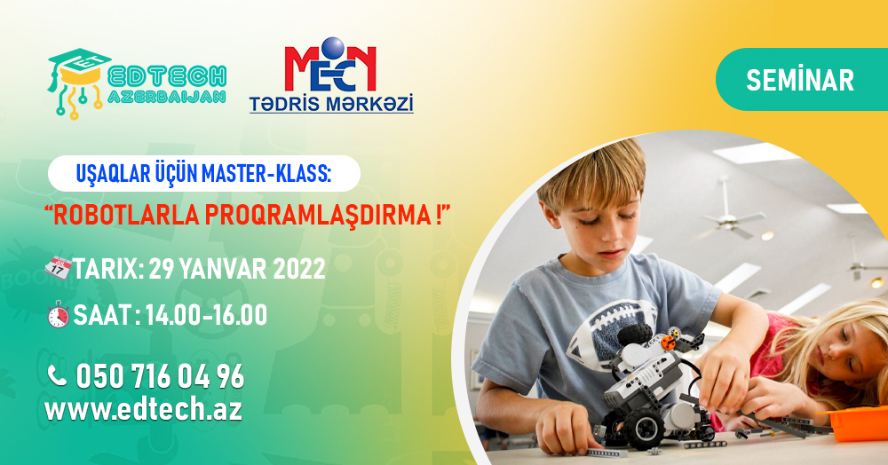 Uşaqlar üçün master-klass: Robotlarla proqramlaşdırma !